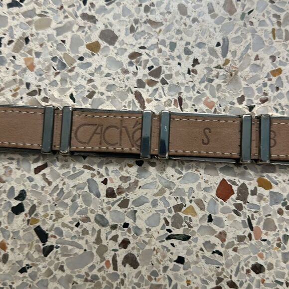 Vintage Cache brown leather silver embellishment buckle belt small s - Picture 7 of 7